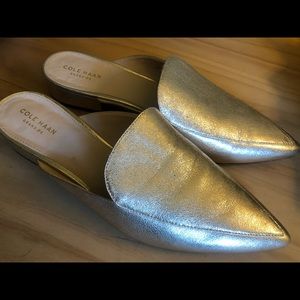 Cole Haan shiny gold flats